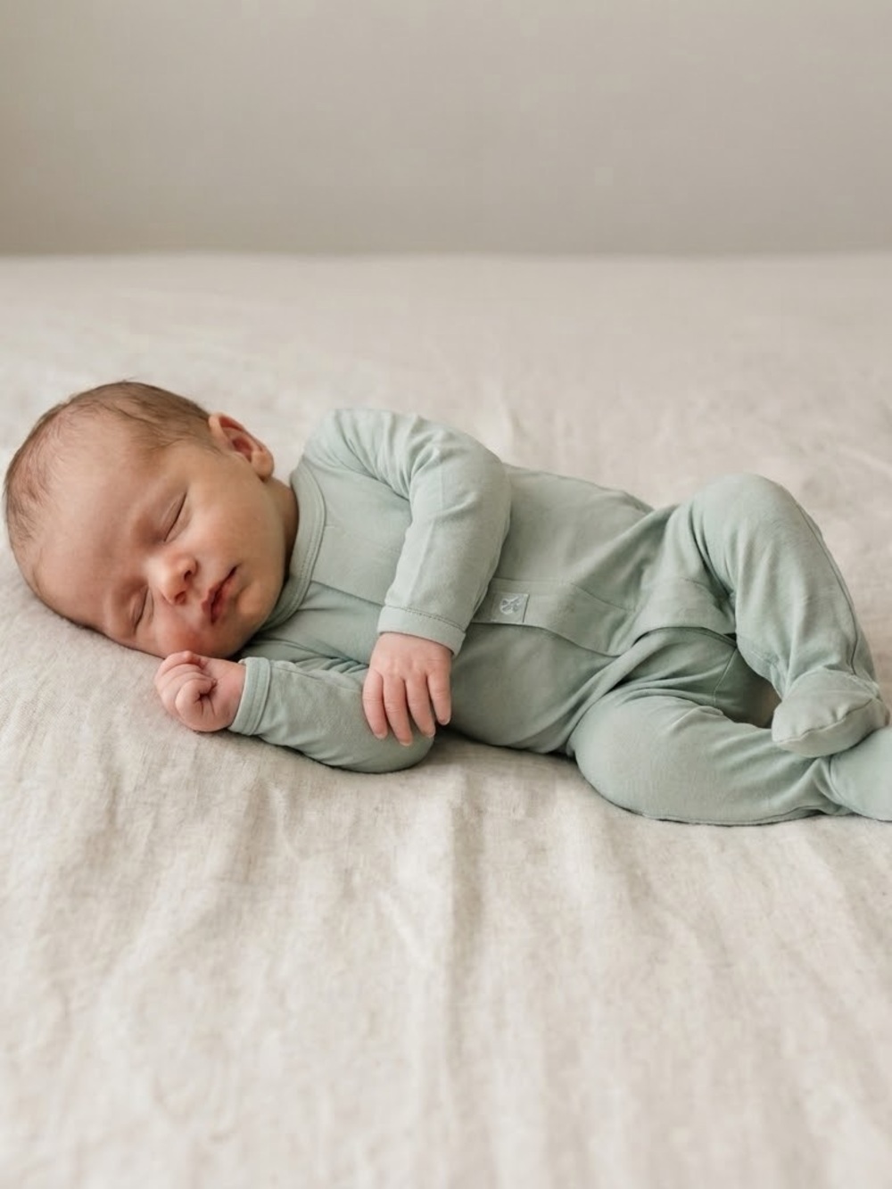 Magnetic Me Sage Green Modal Long Sleeve Footed Sleeper